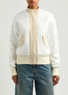 Helmut Lang Layered Silk and Satin Bomber Jackets Cream