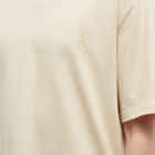 AMI Men's Tonal Heavy Cotton Small A Logo T-Shirt in Vanilla