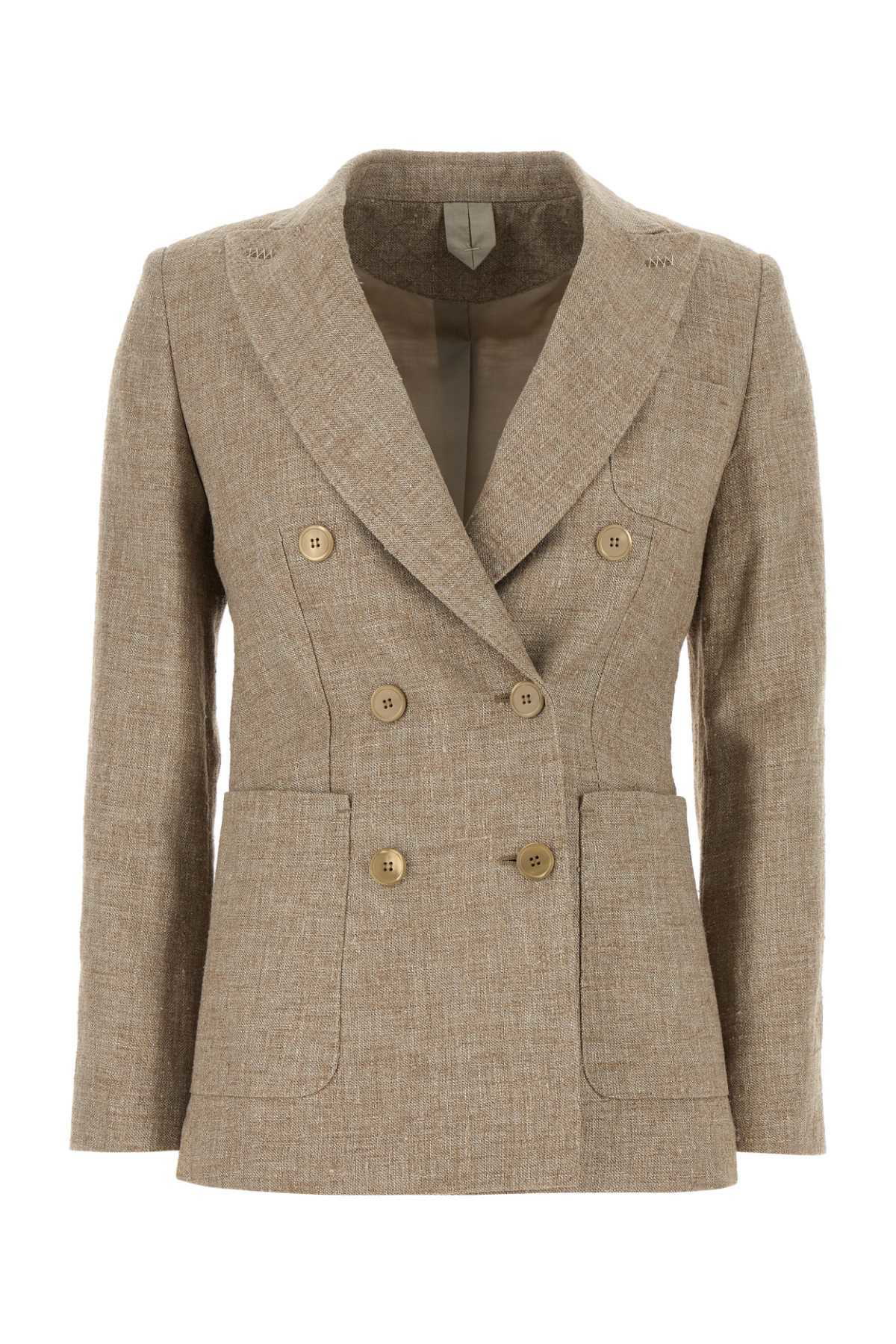 【関税&送料込】Max Mara Cappuccino Linen Blend Targa Blazer Max Mara Cappuccino Linen Blend Targa Blazer Max Mara