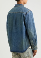 Helmut Lang Distressed Denim Overshirt Indigo