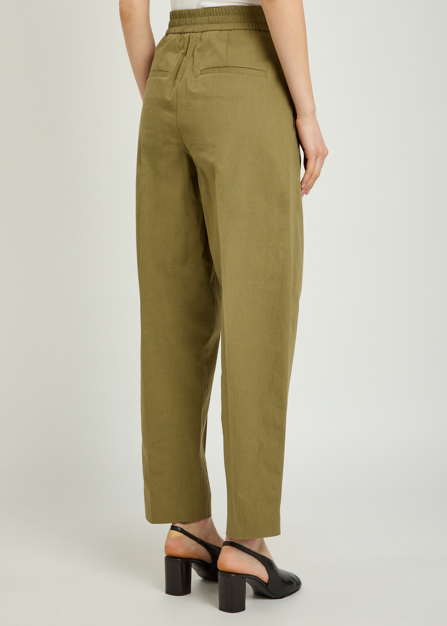 Joseph Paver Tapered-leg Cotton Trousers Green