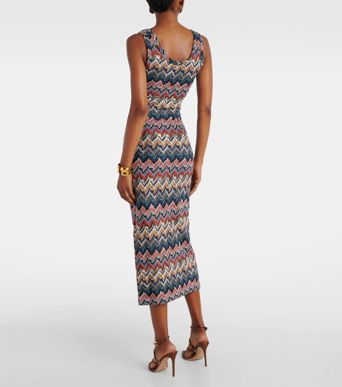 Missoni Zigzag lamé midi dress