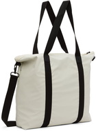 RAINS Off-White Waterproof Canvas Tote