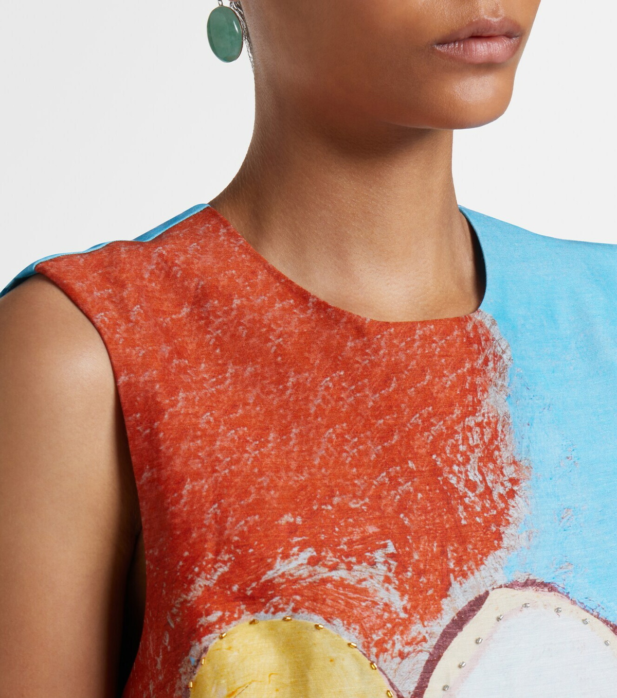 Alémais x MLAK Lenny printed linen-blend minidress