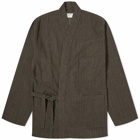 Universal Works Men's Italian Pinstripe Kyoto Work Jacket in Brown