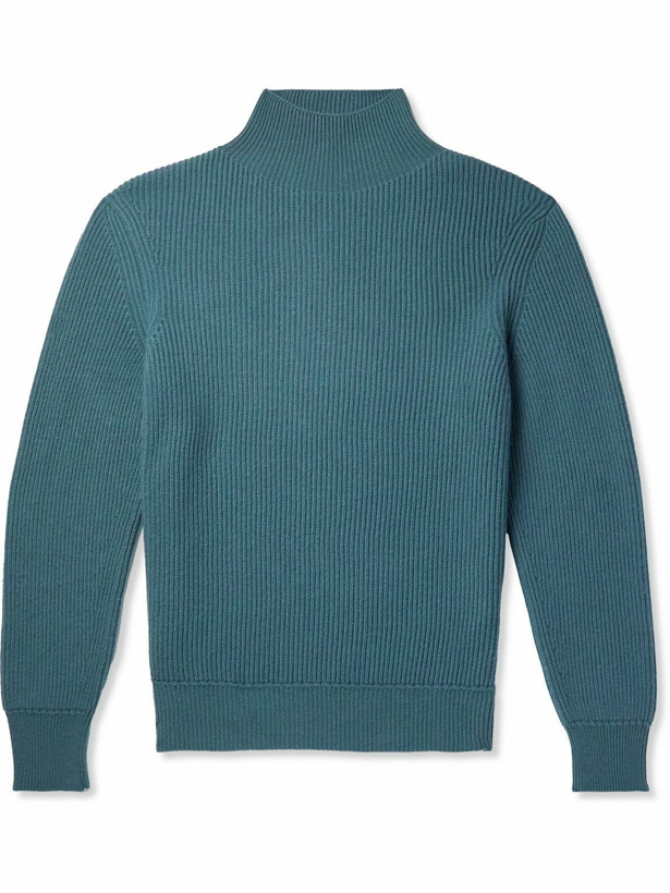 Photo: TOM FORD - Ribbed Cashmere Rollneck Sweater - Green