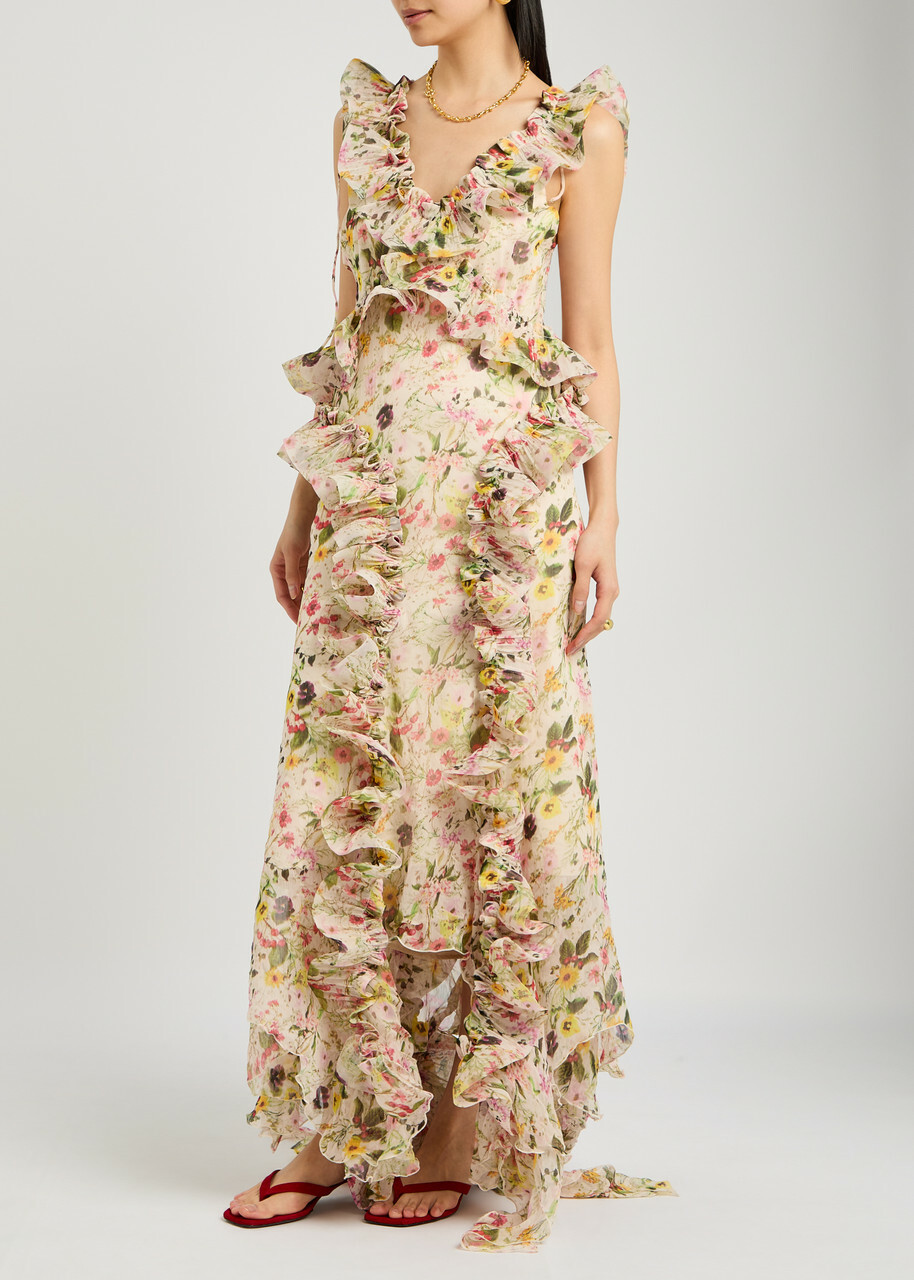 Marques' Almeida Floral-printed Chiffon Maxi Dress Multicoloured Marques  Almeida