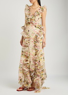 Marques' Almeida Floral-printed Chiffon Maxi Dress Multicoloured