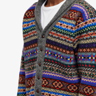 Jamieson's of Shetland Men's Fair Isle Shawl Collar Cardigan in Derby Grey