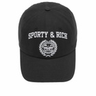 Sporty & Rich Men's Varsity Crest Embroidered Cap in Faded Black/White 