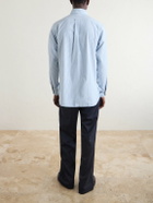 Drake's - Button-Down Collar Striped Cotton Shirt - Blue