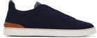 ZEGNA Navy Triple Stitch Sneakers