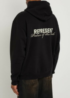 Represent Patron of The Club Logo Hooded Cotton Sweatshirt Black