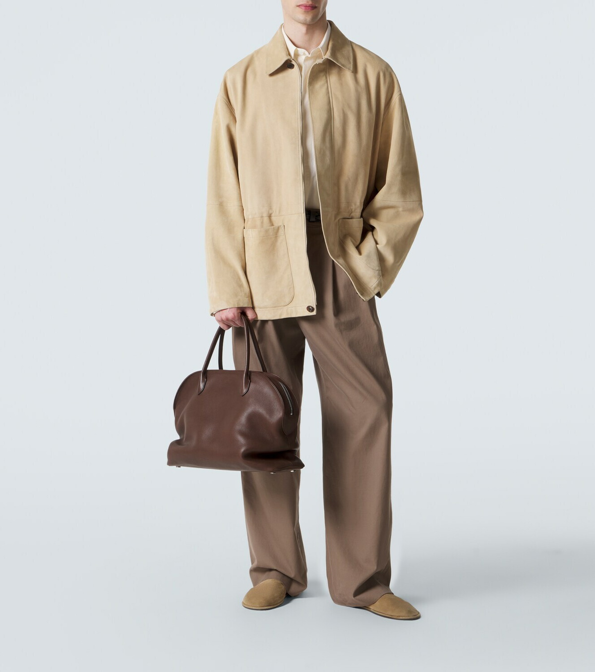 The Row Agnes 16 leather top-handle bag