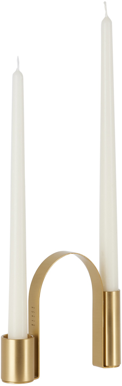 BLACK BLAZE Gold Arch Candle Holder