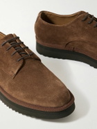 Grenson - Byron Webbing-Trimmed Suede Derby Shoes - Brown