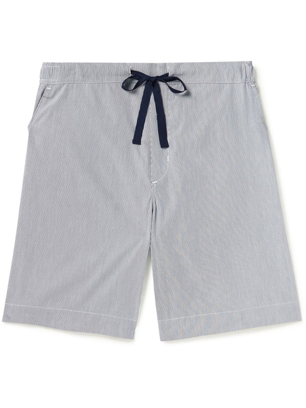 Photo: Orlebar Brown - Devlin Pinstriped Cotton-Poplin Pyjama Shorts - Blue