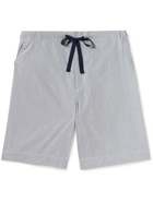 Orlebar Brown - Devlin Pinstriped Cotton-Poplin Pyjama Shorts - Blue