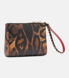 Christian Louboutin Cabata Small leopard-print leather pouch