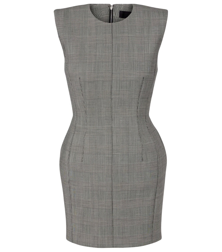Photo: Mugler Prince of Wales check wool-blend minidress