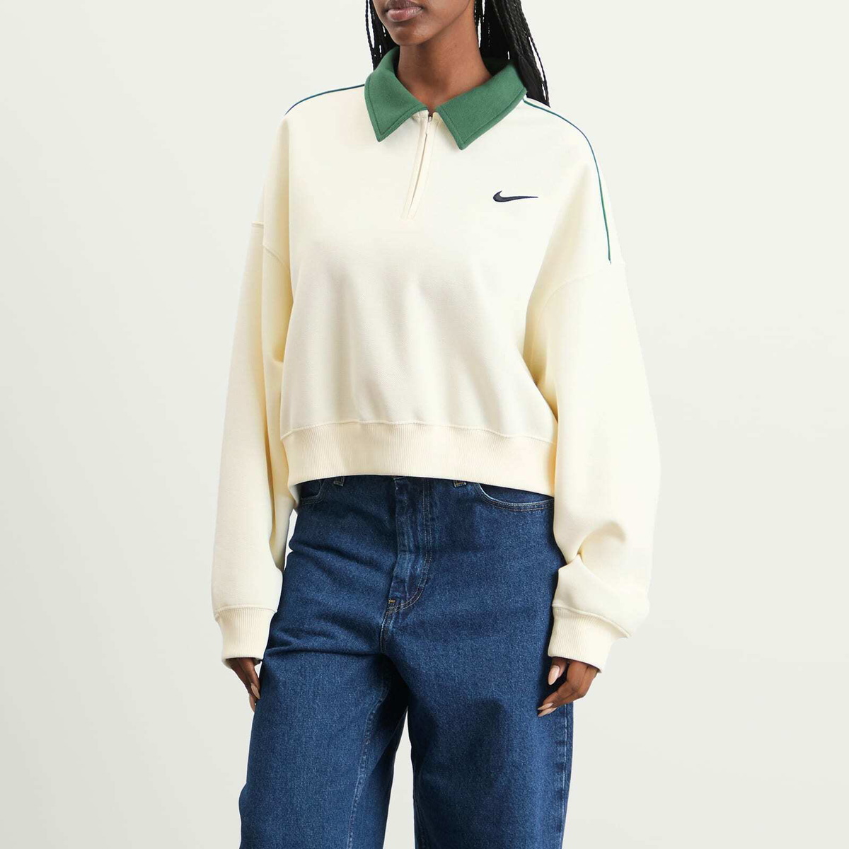 Nike Women's Sports Coverup Top in Sail/Fir Nike