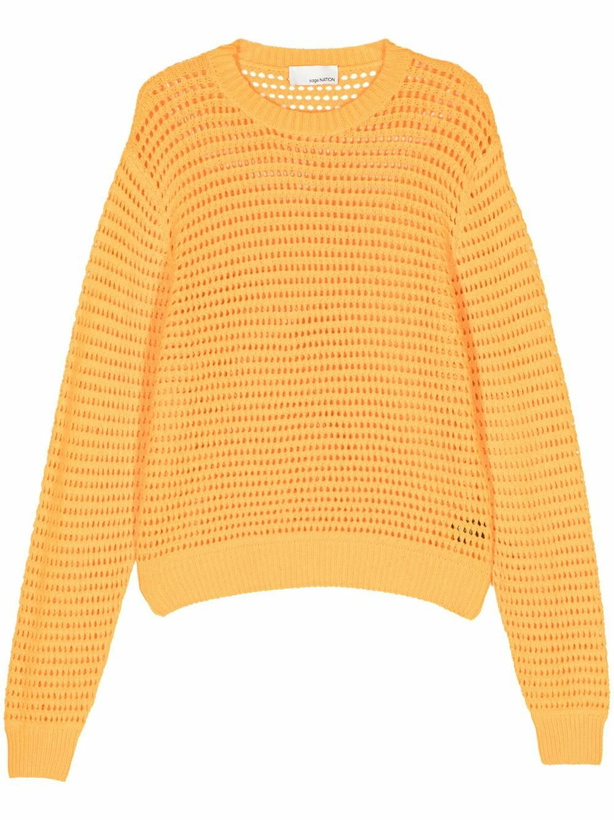 Photo: SAGE NATION Orange Summer Hatchi Open-Knit Jumper