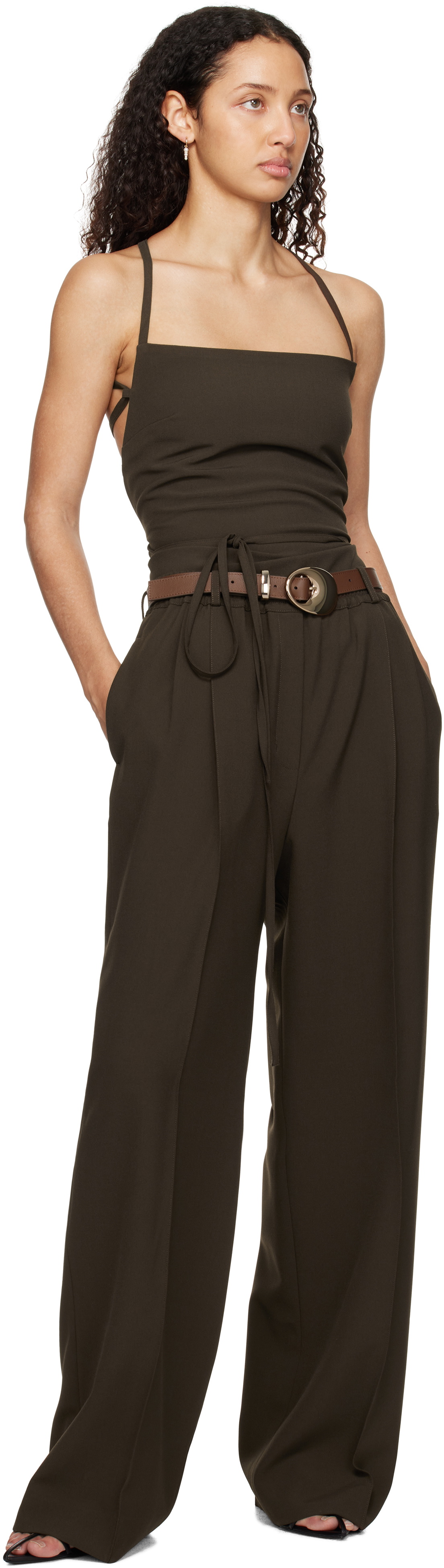 Beaufille Brown Leo Tank Top