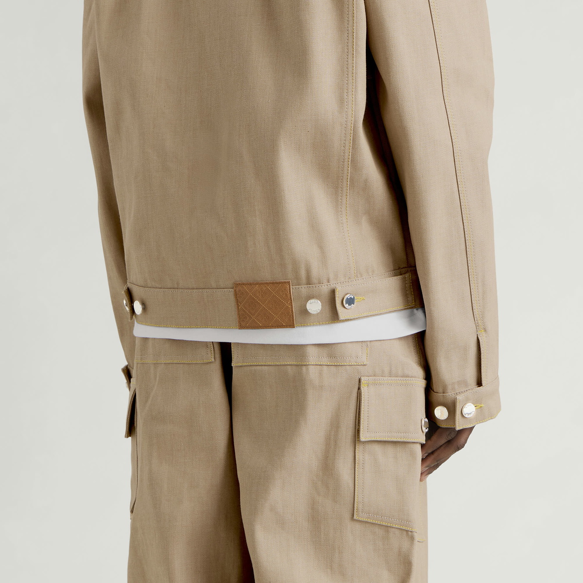Casablanca Men's Desert Canvas Denim Jacket in Beige
