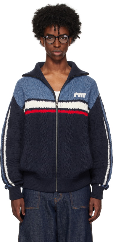 Photo: RICE NINE TEN Navy Knitting Track Jacket