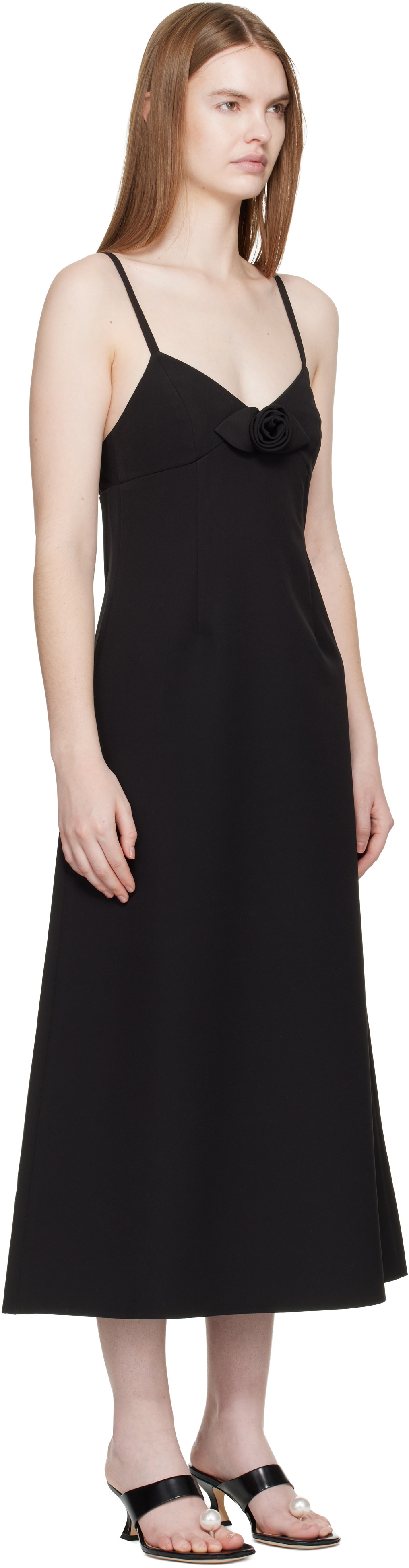 Sandy Liang Black Pilton Midi Dress