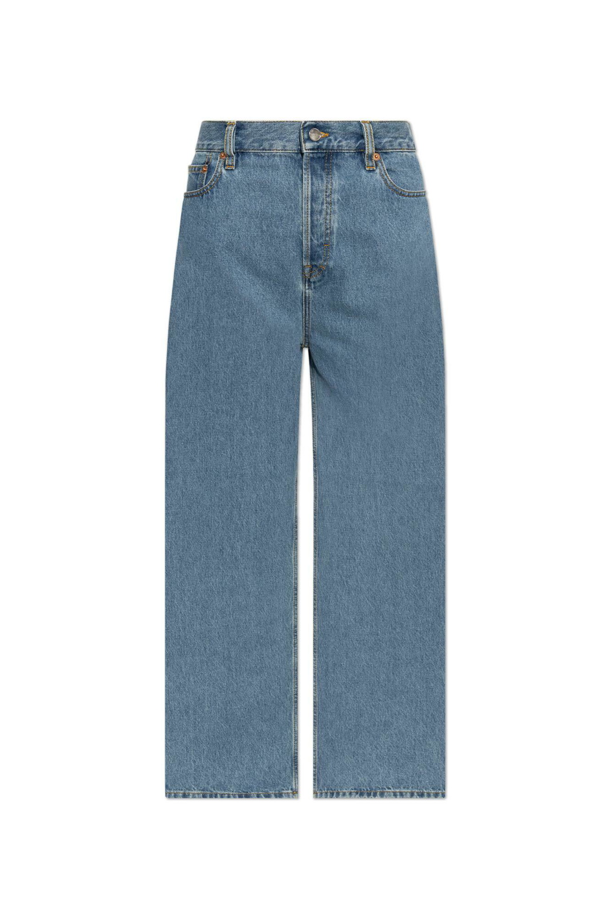 GUCCI Denim Jeans with Lasered Gucci Logo Gucci
