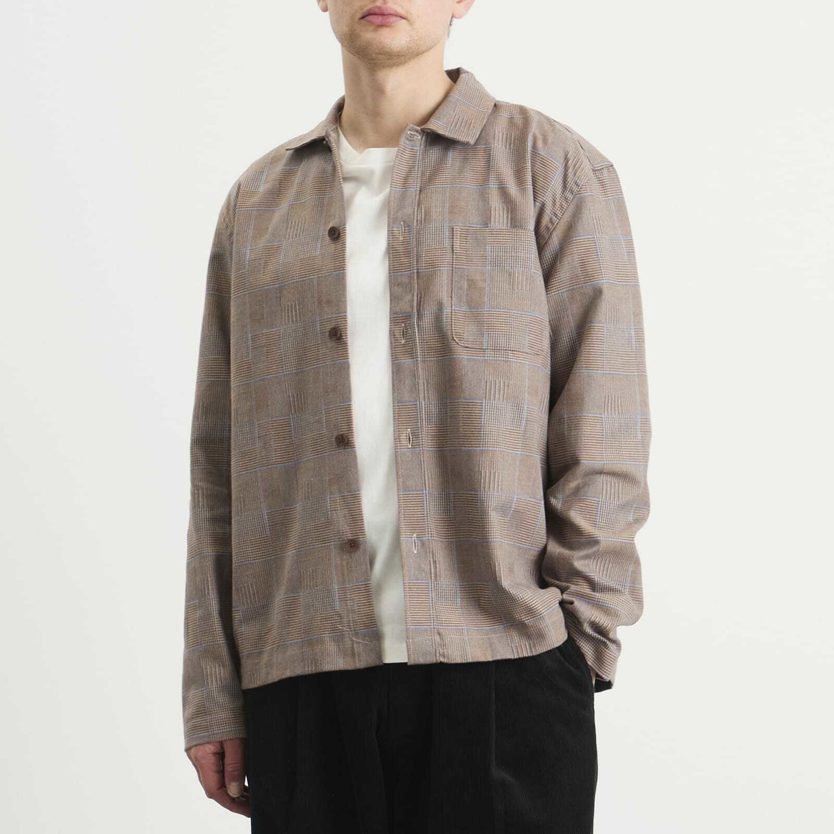 Palmes Men's Glen Overshirt in Brown
