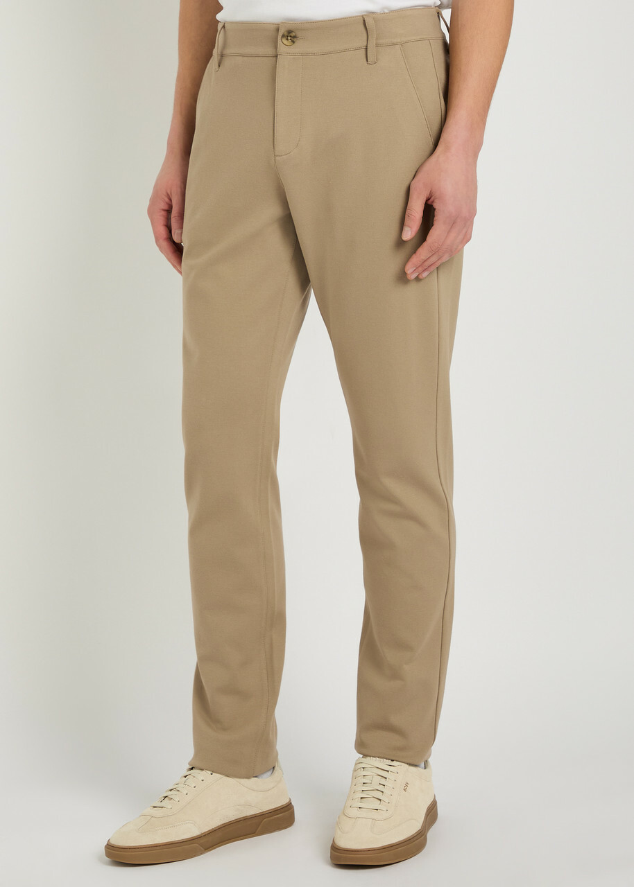 Paige Stafford Slim Tapered-leg Jersey Trousers Beige