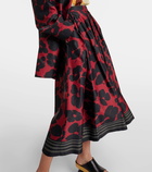 Dries Van Noten Printed satin midi skirt