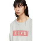 Amo Grey Love Cut-Off Sweatshirt