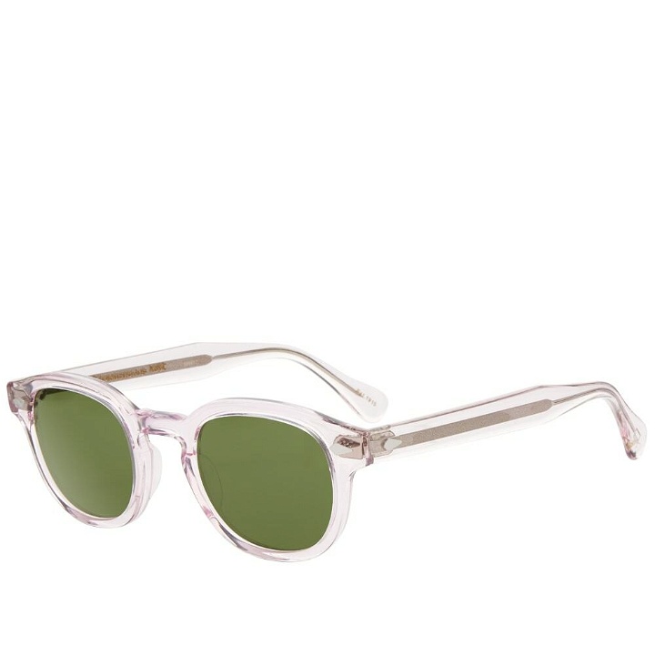 Photo: Moscot Lemtosh Sunglasses in Blush/Caliber Green