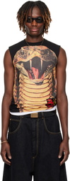 LU'U DAN Black 'Year of the Snake' Sleeveless T-shirt
