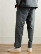 Officine Générale - Walter Slim-Fit Straight-Leg Cotton-Blend Poplin Drawstring Trousers - Gray