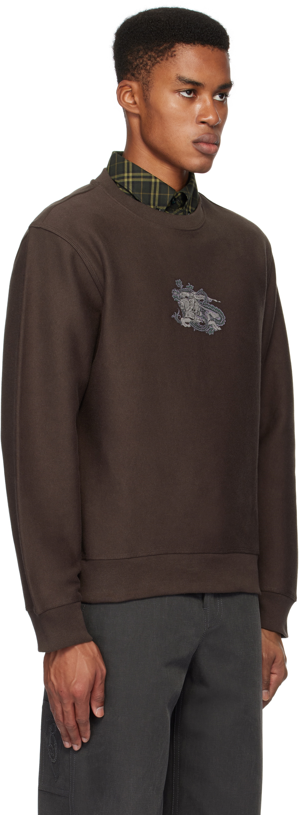 Burberry Brown Paisley EKD Cotton Blend Sweatshirt Burberry