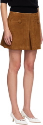 Marc Jacobs Tan Box Pleat Suede Miniskirt