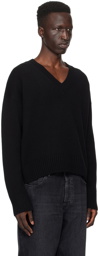AMI Paris Black Cropped Sweater