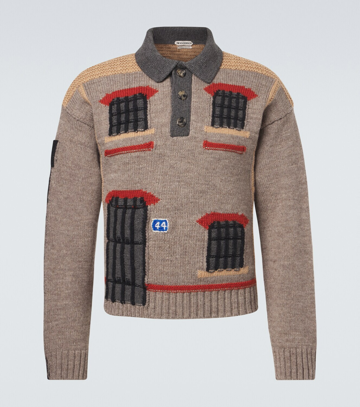 JW Anderson Embroidered wool polo sweater
