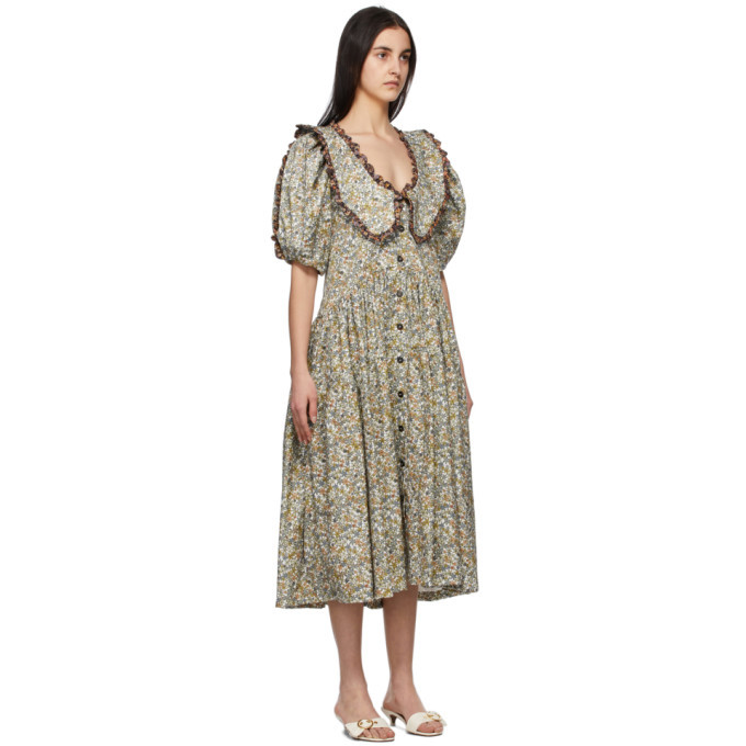 Kika Vargas White and Green Stars Gretta Dress Kika Vargas Kika Vargas White and Green Stars Gretta Dress Kika Vargas