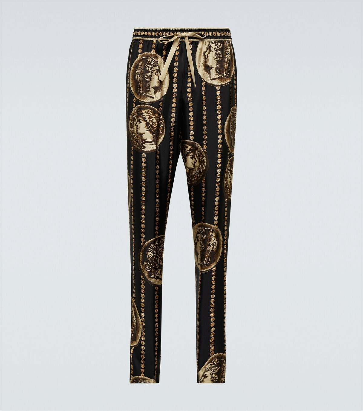 Dolce&Gabbana Printed silk straight pants