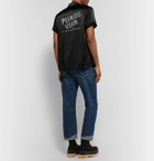visvim - Irving Camp-Collar Embroidered Satin Shirt - Men - Black