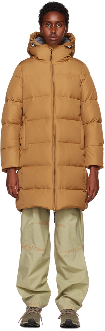 OTTI Brown Long Cocoon Down Jacket