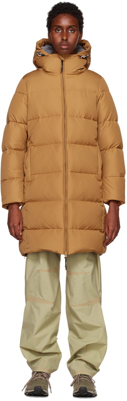Photo: OTTI Brown Long Cocoon Down Jacket