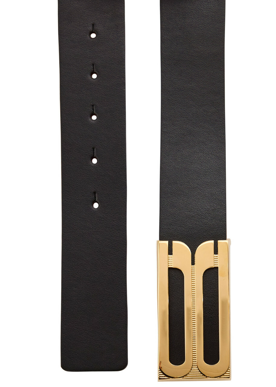 Victoria Beckham Jumbo Frame Leather Belt Black