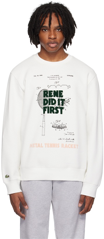 Photo: Lacoste White Relaxed-Fit Sweatshirt