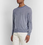 Canali - Striped Birdseye Cotton Sweater - Blue